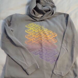 H&M Gray Hoodie with Gradient Graphic
